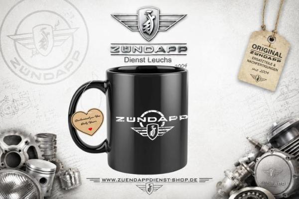 ZÜNDAPP Tasse – Schwarz Edles Design mit dem ikonischen Zündapp Emblem auf beiden Seiten